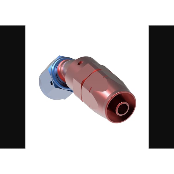 -10 AN Hose, 45 Degree Elbow, Anodized, Red/Blue, Aluminum